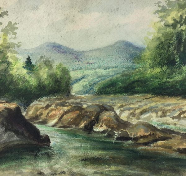 Rivers Original Art - Bucolic Stream, C.1930