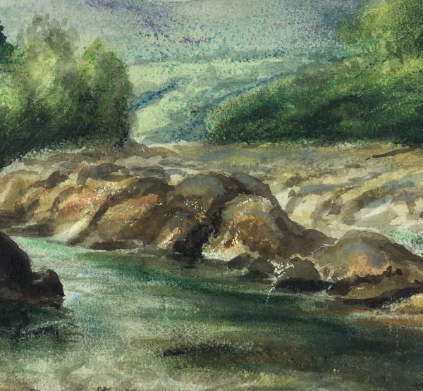 Rivers Original Art - Bucolic Stream, C.1930