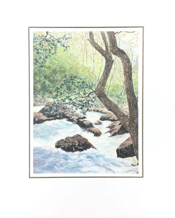 Rivers Original Art - Season Landscape, C. Rogelet, 1970