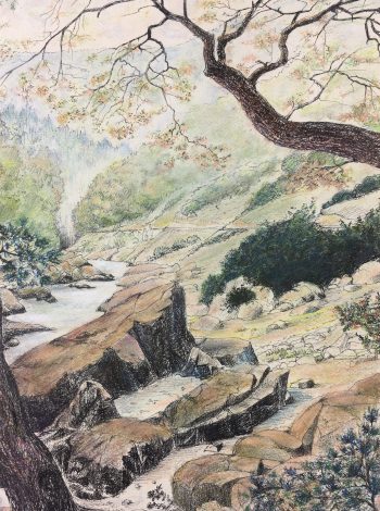 Rivers Original Art - Season Landscape, C. Rogelet, 1970