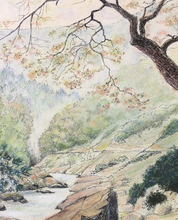 Rivers Original Art - Season Landscape, C. Rogelet, 1970
