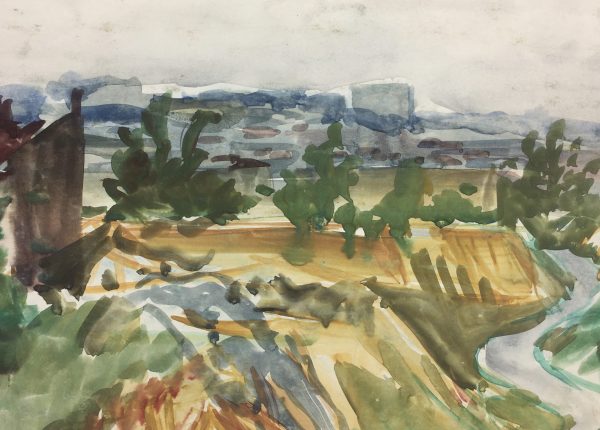 Rivers Original Art - Ladscape, French, C.1930