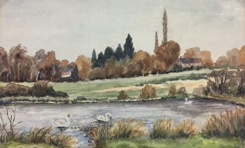 Rivers Original Art - Swans, M.B., C.1940