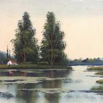 Rivers Original Art - Landscape, R. Blossier, C.1970