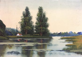 Rivers Original Art - Landscape, R. Blossier, C.1970