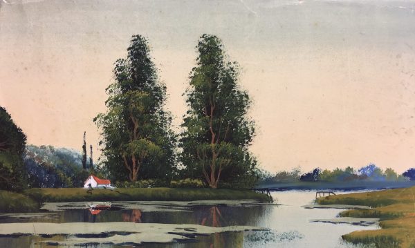 Rivers Original Art - Landscape, R. Blossier, C.1970