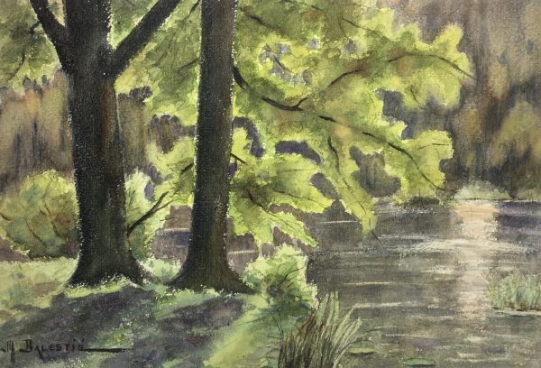 Rivers Original Art - Souls Bois, M. Balestié, C.1930