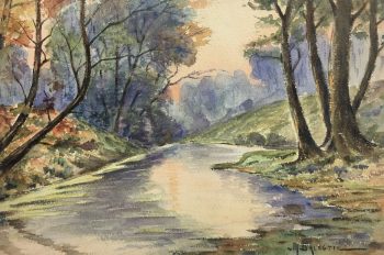 Rivers Original Art - Souls Bois, M. Balestié, C.1930