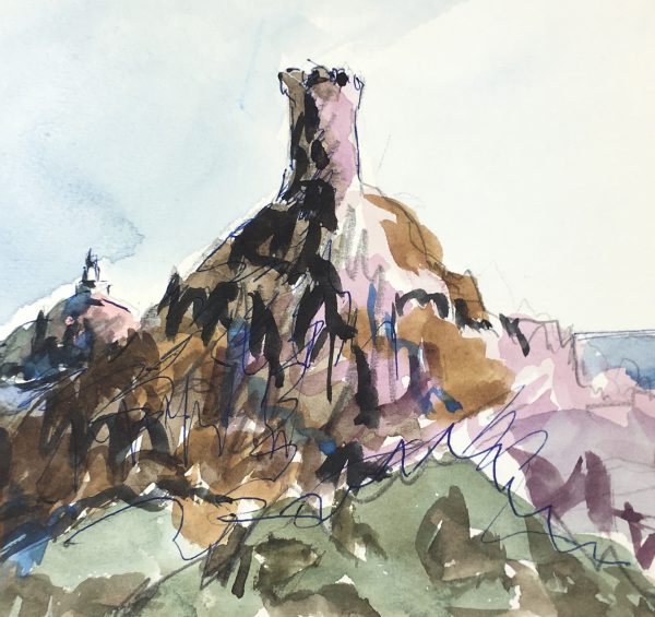 Seascapes Original Art - Old and New Lighthouse, c.1950