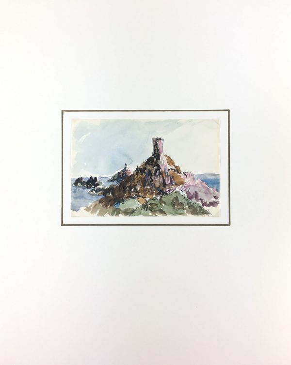 Seascapes Original Art - Old and New Lighthouse, c.1950