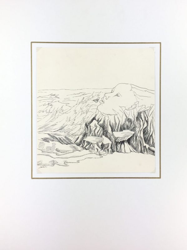 Surreal Modern Original Art - Surreal Landscape, Lessieur, 1980