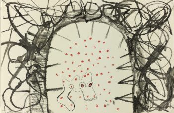 Surreal Modern Original Art - House of the Chupacabra, Imelda Teran, C.1995