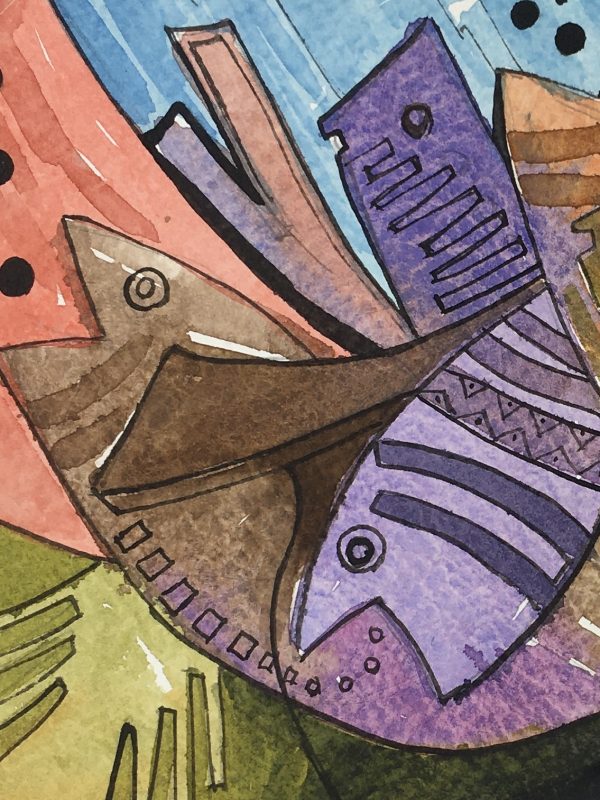 Surreal Modern Original Art - Modern Fish, 2015