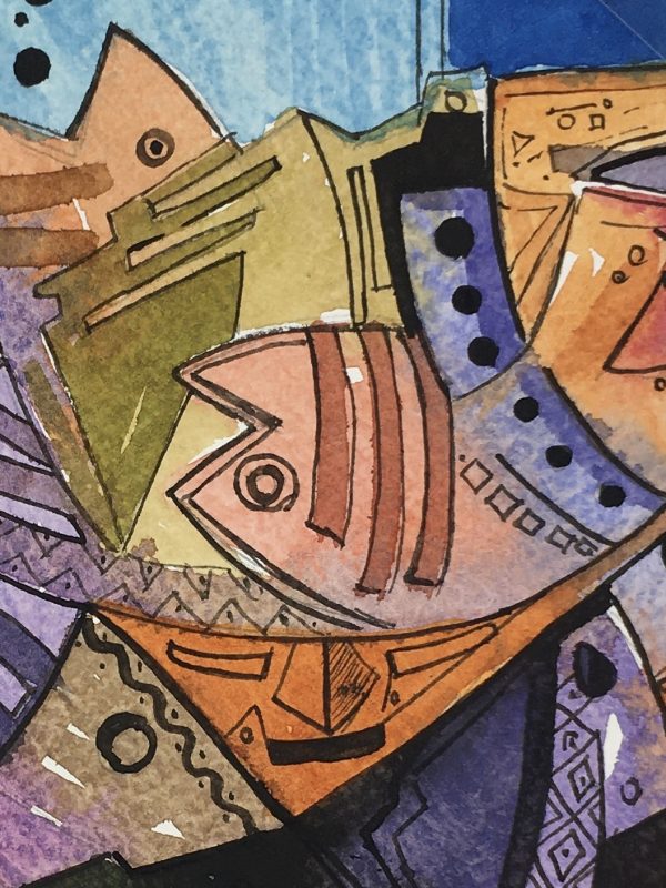 Surreal Modern Original Art - Modern Fish, 2015