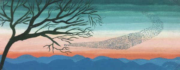 Surreal Modern Original Art - Birds, G. Lewkow, C.1950