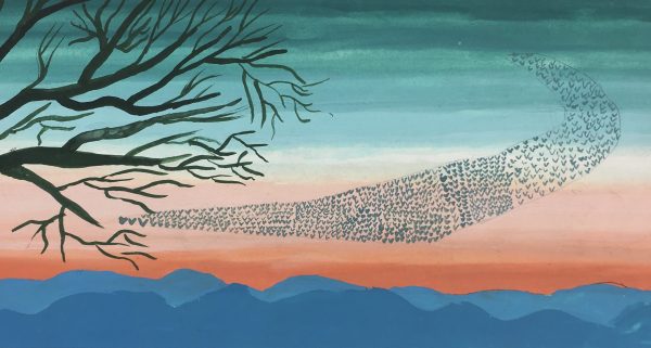 Surreal Modern Original Art - Birds, G. Lewkow, C.1950