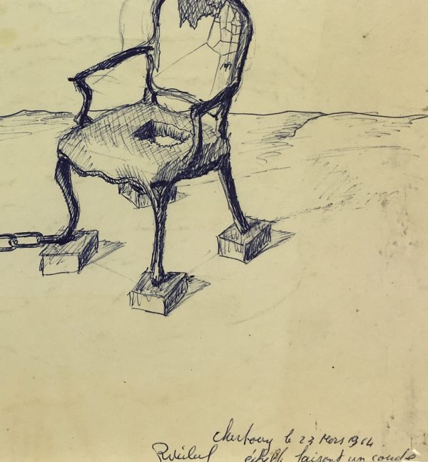 Surreal Modern Original Art - Bending Ladder, 1964