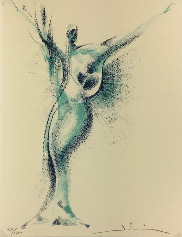Surreal Modern Original Art - Winged Figure, C1950