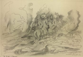 Surreal Modern Original Art - Les Noyes a Ouessant, L. Pirault, 1979
