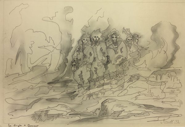 Surreal Modern Original Art - Les Noyes a Ouessant, L. Pirault, 1979