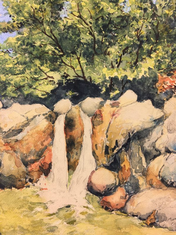 Trees Original Art - Waterfall, C.1950
