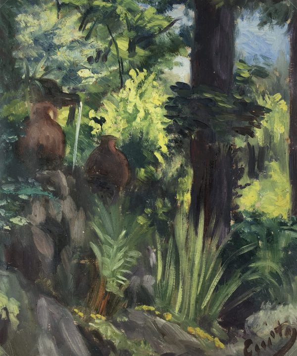 Trees Original Art - Fountain, C.1950