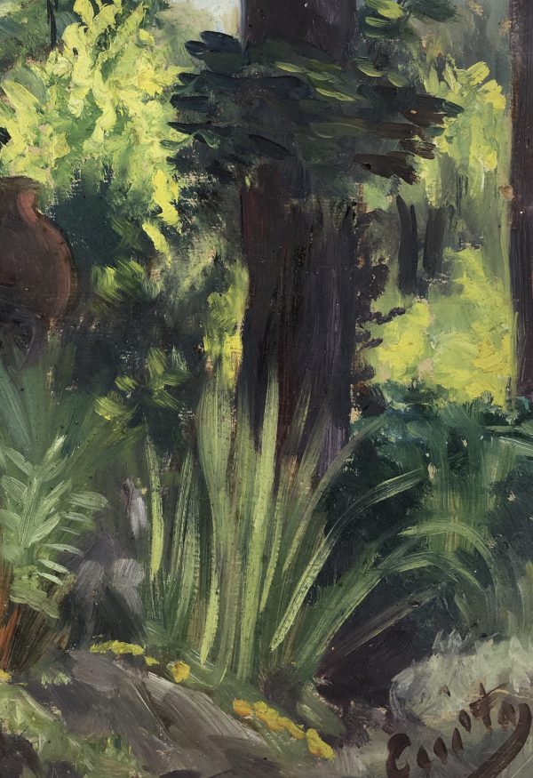 Trees Original Art - Fountain, C.1950