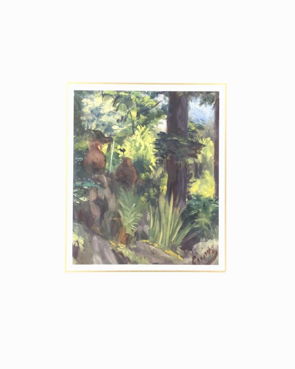 Trees Original Art - Fountain, C.1950