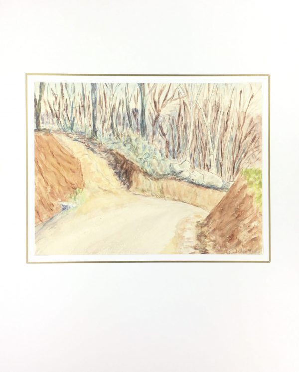 Trees Original Art - Forest Road, J. Aguillaume, C.1970