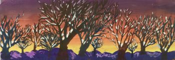 Trees Original Art - Gouache - Winter Spell, C.1950