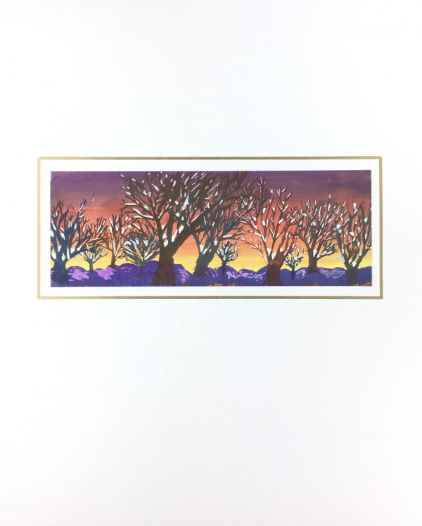Trees Original Art - Gouache - Winter Spell, C.1950