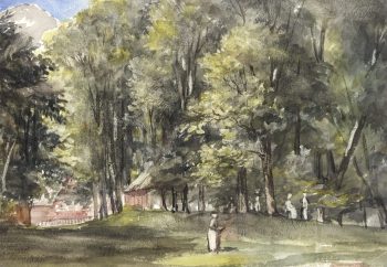 Trees Original Art - Forest Path, Paul Houerte, C.1950