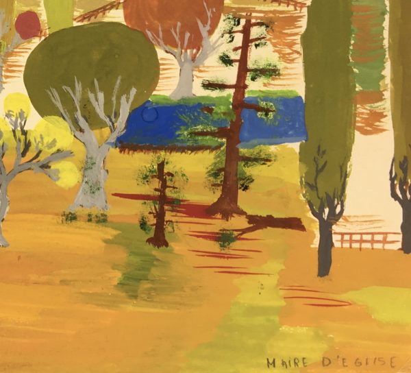 Trees Original Art - Landscape, M. D'Eglise, C.1950