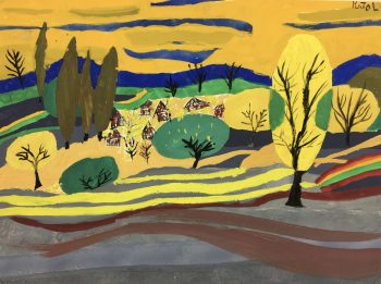 Trees Original Art - Landscape, Pujol, C.1950
