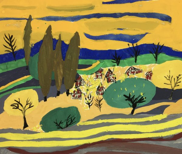 Trees Original Art - Landscape, Pujol, C.1950