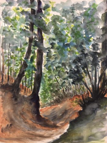 Trees Original Art - English Country, Janice Furth, C.1970