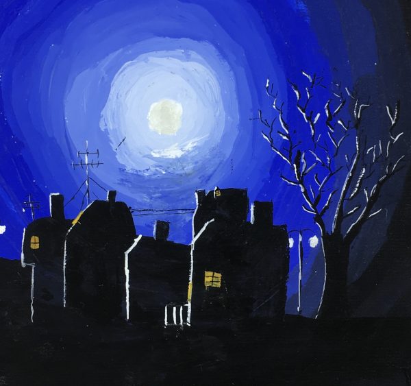 Towns Original Art - Gouche - Moon Light, C.1960