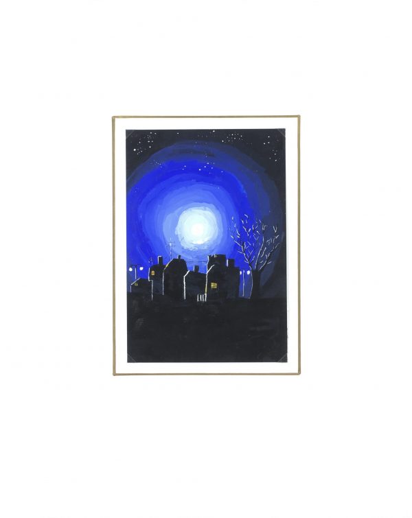 Towns Original Art - Gouche - Moon Light, C.1960