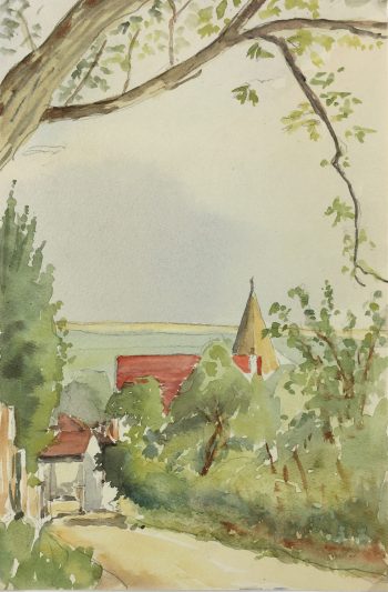Towns Original Art - French Landscape, C. Groux, C.1940