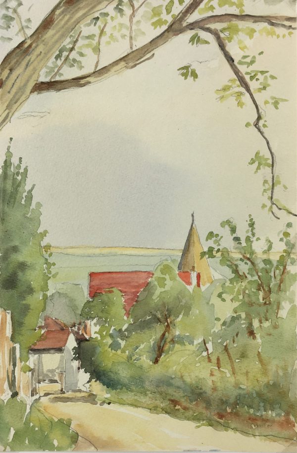 Towns Original Art - French Landscape, C. Groux, C.1940