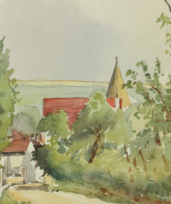Towns Original Art - French Landscape, C. Groux, C.1940