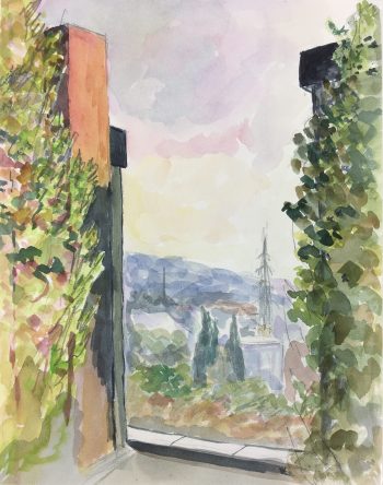 Towns Original Art - Terrace View, C.1970