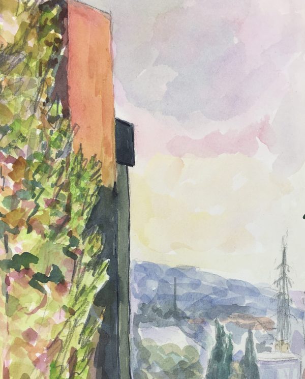 Towns Original Art - Terrace View, C.1970