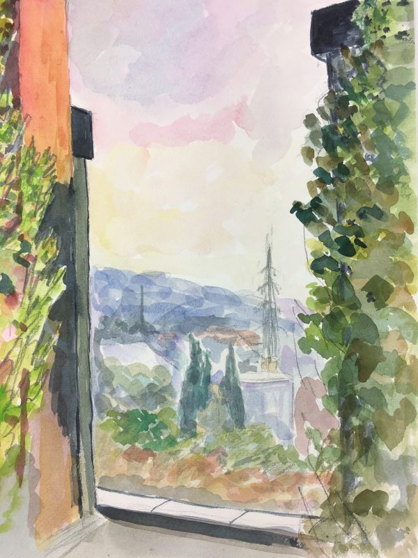 Towns Original Art - Terrace View, C.1970