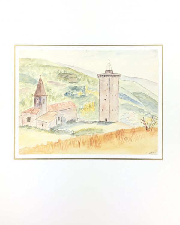 Towns Original Art - Landscape, J. Aguillaume, 1978