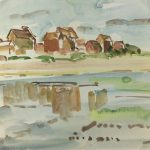 Towns Original Art - Campagne, S. Magnard (1917-2010), C.1950
