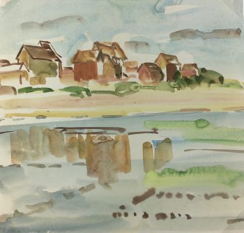 Towns Original Art - Campagne, S. Magnard (1917-2010), C.1950