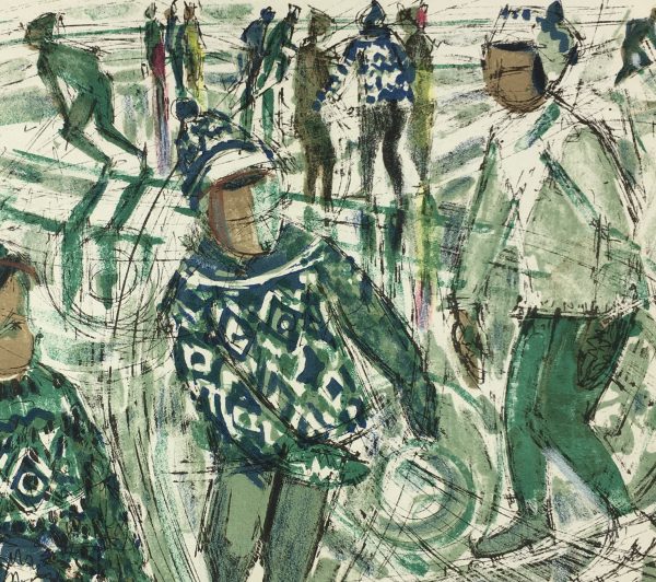 Winter Original Art - Ice Skating, Jean Monneret, 1996