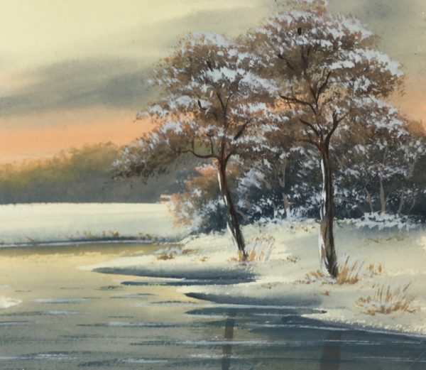 Winter Original Art - Winter Landscape , C.1970