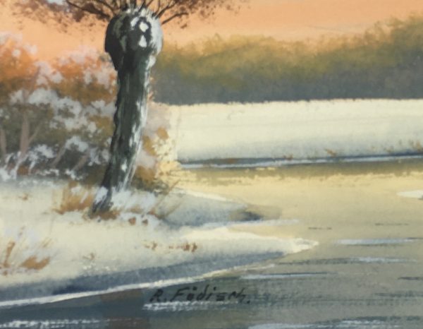 Winter Original Art - Winter Landscape , C.1970
